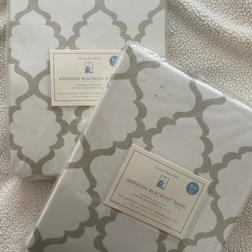 Pottery Barn Kids, Addison blackout panels (2), 44x84, gray